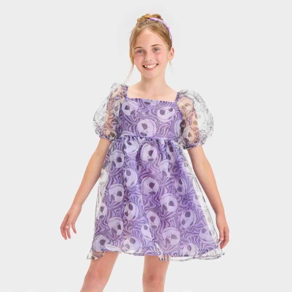 Girls' Nightmare Before Christmas JACK SKELLINGTON Dress Size Sm Med Lar XL  NWT